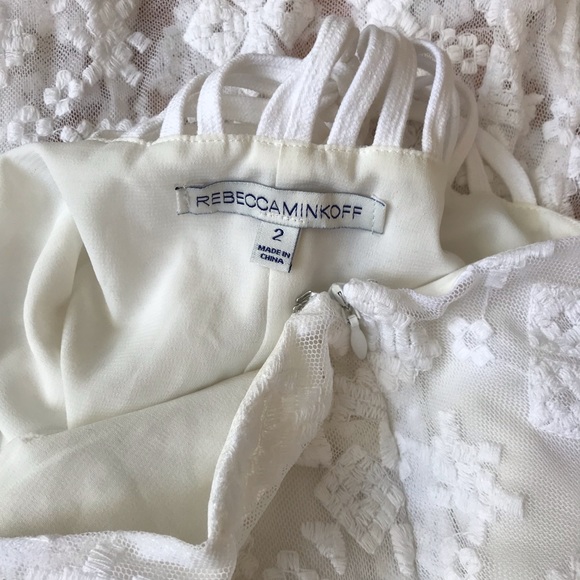 REBECCA MINKOFF Falcon White Lace Dress SZ 2 - Picture 7 of 11